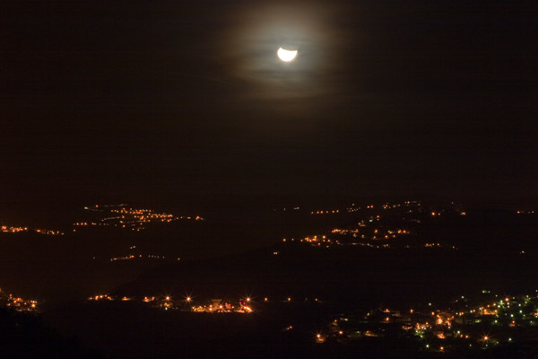 Moon setting in Lebanon