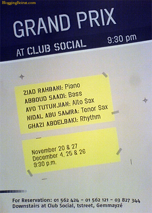 Ziad Rahbani + Grand Prix - Live Jazz @ Club Social - Monday Dec 4, 2006 : VIDEO