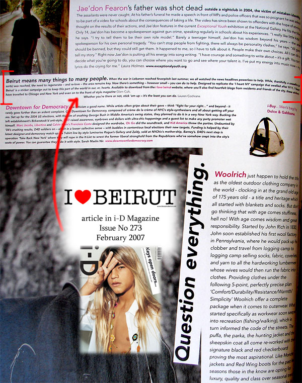 I Heart Beirut i-D Magazine - I Love Beirut