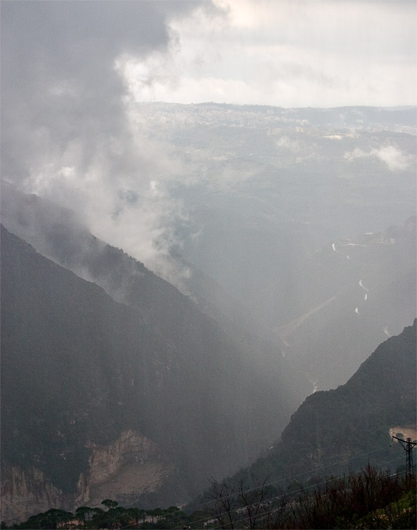 Hailstorm in the Mountains - view from Brummana