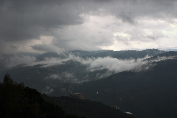 Hailstorm in the Mountains - view from Brummana