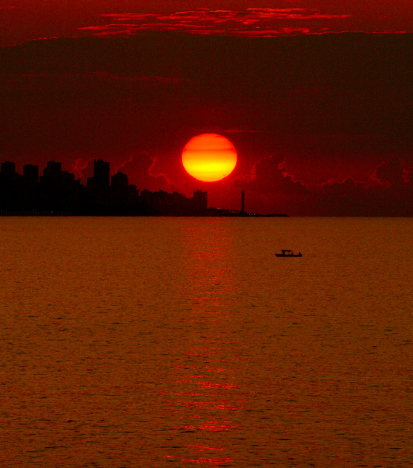Fireball tipping into the Sea - Beirut Mediterranean Sunset