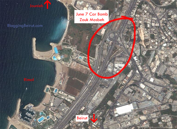 Car Bomb in Zouk Mosbeh, Beirut, Lebanon