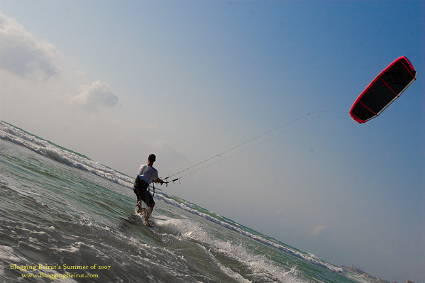 Kite Surfing at La Guava, Rmeileh - Summer of 2007